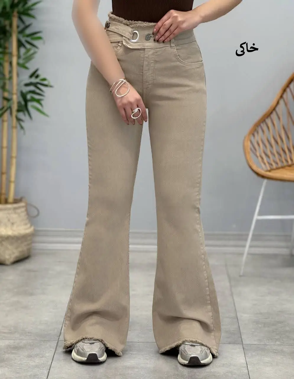 3472-شلوار بوت کات کمربندی